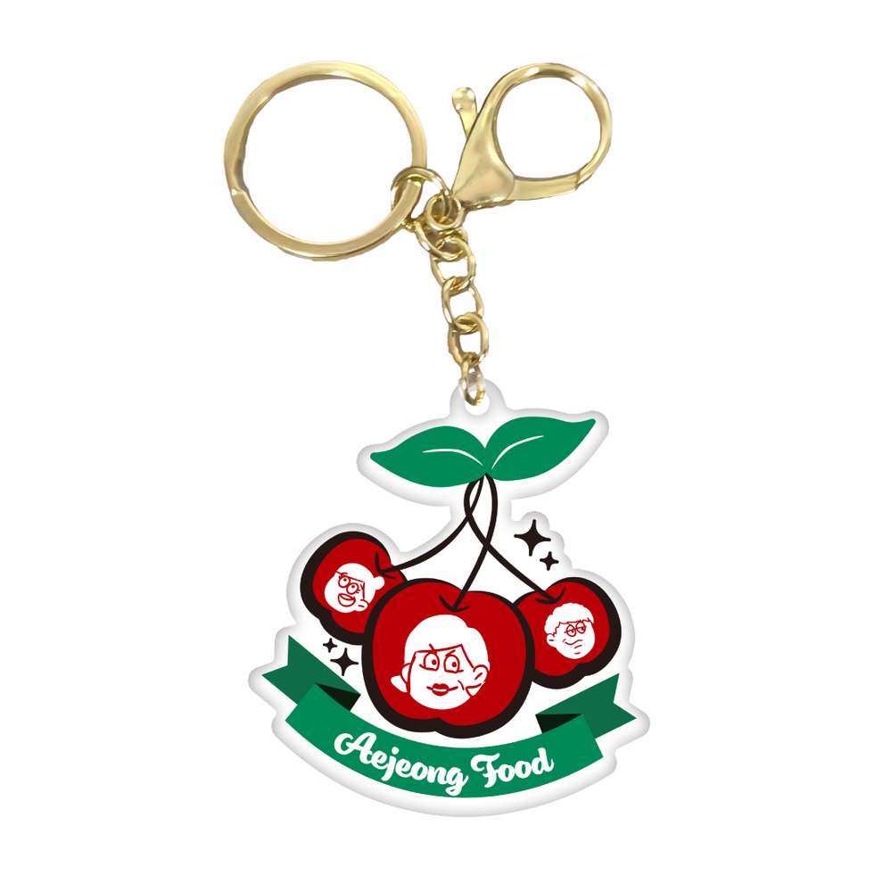 Aejeong Triple Cherry Key Ring-【李家】【アクリルキーホルダー】【アクキー】【人気】【チェリー】【キーリング ...